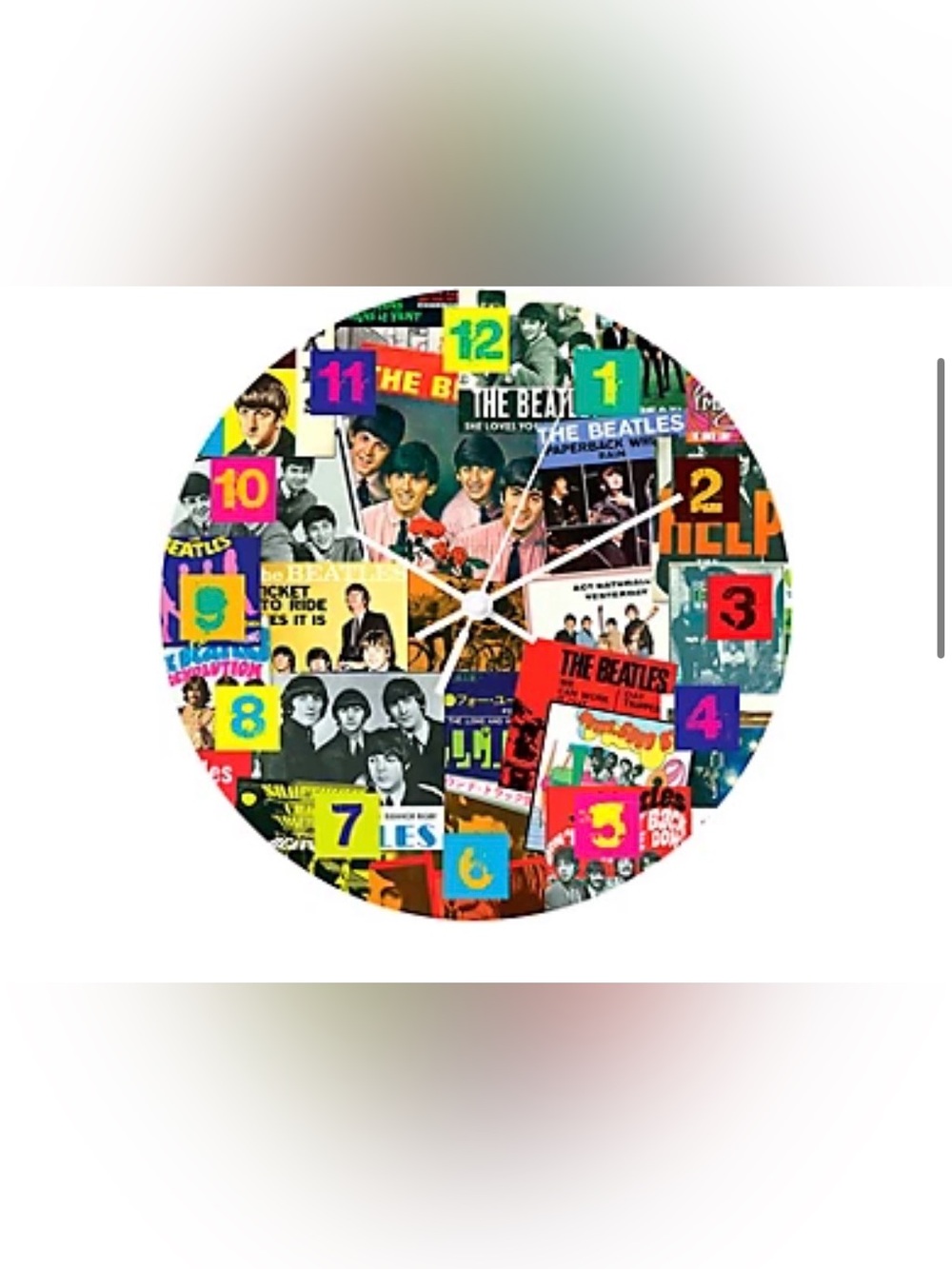 Beatles Collage Wall Clock New in Beat up box - sold out EVERYWHERE